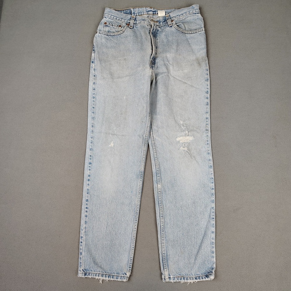 Vintage 90s Levis 512 Jeans Women 13 (Fits 8/9) Blue Straight Leg Grunge Biker - Picture 13 of 13